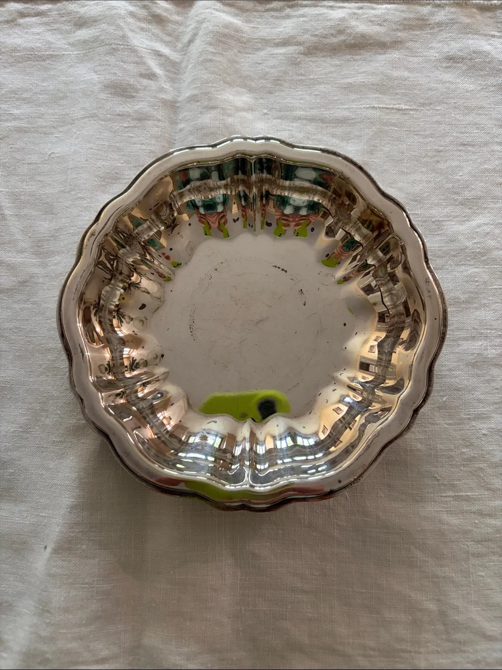 Elegant Silver Plated Scalloped Nut Bowl